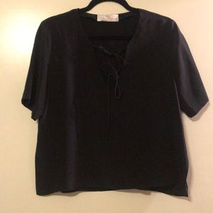 Amanda Uprichard double tie silk blouse SMALL